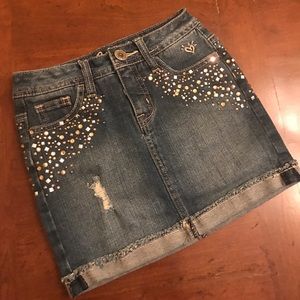 Embellished Denim Skirt